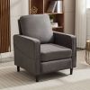 Mid-Century Accent Chair ,Modern Linen Fabric Armchair for Living Room,Double side pockets,, comfortable and padded reading feature sofa chair