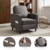 Mid-Century Accent Chair ,Modern Linen Fabric Armchair for Living Room,Double side pockets,, comfortable and padded reading feature sofa chair