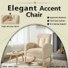 Modern Accent Rocking Chair Rocking Chair with Solid Wood Legs, adjustable Footrest,Comfy Armchair with Side Pocket