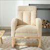 Modern Accent Rocking Chair Rocking Chair with Solid Wood Legs, adjustable Footrest,Comfy Armchair with Side Pocket