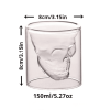 1pc Coffee Mug Double-Layered Transparent Crystal Skull Head Glass Cup For Household Whiskey Wine Vodka Bar Club Beer Wine Glass