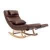 COOLMORE living room Comfortable rocking chair with Footrest/Headrest living room chair Beige