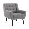 Modern Soft Linen Material Ergonomics Accent Chair Living Room Chair Bedroom Chair Home Chair With Black Legs For Indoor Home