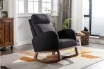 COOLMORE Rocking Chair, Modern Glider Chair, Recliner Armchair with Wood Legs and Side Pocket