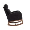 COOLMORE Rocking Chair, Modern Glider Chair, Recliner Armchair with Wood Legs and Side Pocket