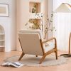 Oak Armrest Oak Upholstered Single Lounge Chair Indoor Lounge Chair Off-White