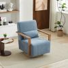 30.3"W Swivel Modern Upholstered Accent Chair with Solid Wood Armrests and 360 Degree Comfy Lounge Reading Chair, Side Armchair for Hotel, Bedroom