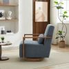 30.3"W Swivel Modern Upholstered Accent Chair with Solid Wood Armrests and 360 Degree Comfy Lounge Reading Chair, Side Armchair for Hotel, Bedroom