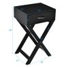 Design Sofa Side Table with X-Shape Drawer for Living Room Bedroom