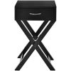 Design Sofa Side Table with X-Shape Drawer for Living Room Bedroom