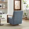 30.3"W Swivel Modern Upholstered Accent Chair with Solid Wood Armrests and 360 Degree Comfy Lounge Reading Chair, Side Armchair for Hotel, Bedroom