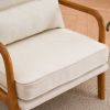 Oak Armrest Oak Upholstered Single Lounge Chair Indoor Lounge Chair Off-White