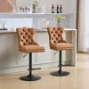 A&A Furniture,Aged and Retro PU Swivel Barstools Adjusatble Seat Height from 26-33 Inch