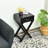 Design Sofa Side Table with X-Shape Drawer for Living Room Bedroom