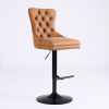 A&A Furniture,Aged and Retro PU Swivel Barstools Adjusatble Seat Height from 26-33 Inch