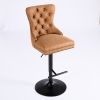 A&A Furniture,Aged and Retro PU Swivel Barstools Adjusatble Seat Height from 26-33 Inch