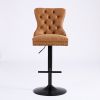 A&A Furniture,Aged and Retro PU Swivel Barstools Adjusatble Seat Height from 26-33 Inch