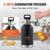 VEVOR Beer Growler Tap System, 128Oz 4L Mini Keg, 304 Stainless Steel Pressurized Beer Growler, Keg Growler with Pressure Display