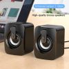 Computer Desktop Speaker Computer Speaker HIFI Stereo Microphone USB Cable Desktop Computer Speaker With LED Light Christmas Gift For Women/Kids/Child