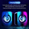 Computer Desktop Speaker Computer Speaker HIFI Stereo Microphone USB Cable Desktop Computer Speaker With LED Light Christmas Gift For Women/Kids/Child