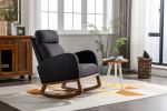 COOLMORE Rocking Chair, Modern Glider Chair, Recliner Armchair with Wood Legs and Side Pocket