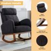 COOLMORE Rocking Chair, Modern Glider Chair, Recliner Armchair with Wood Legs and Side Pocket