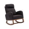 COOLMORE Rocking Chair, Modern Glider Chair, Recliner Armchair with Wood Legs and Side Pocket