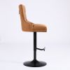 A&A Furniture,Aged and Retro PU Swivel Barstools Adjusatble Seat Height from 26-33 Inch