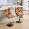 A&A Furniture,Aged and Retro PU Swivel Barstools Adjusatble Seat Height from 26-33 Inch