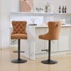 A&A Furniture,Aged and Retro PU Swivel Barstools Adjusatble Seat Height from 26-33 Inch